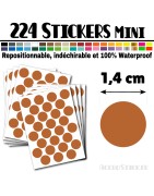 224 Ronds 1,4 cm - Stickers mini gommettes