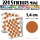 224 Ronds 1,4 cm - Stickers mini gommettes