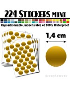 224 Ronds 1,4 cm - Stickers mini gommettes