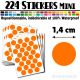 224 Ronds 1,4 cm - Stickers mini gommettes