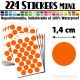 224 Ronds 1,4 cm - Stickers mini gommettes