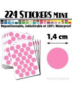 224 Ronds 1,4 cm - Stickers mini gommettes