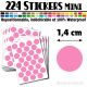 224 Ronds 1,4 cm - Stickers mini gommettes