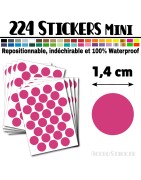 224 Ronds 1,4 cm - Stickers mini gommettes