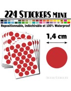 224 Ronds 1,4 cm - Stickers mini gommettes