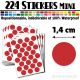 224 Ronds 1,4 cm - Stickers mini gommettes