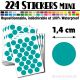 224 Ronds 1,4 cm - Stickers mini gommettes