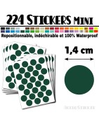 224 Ronds 1,4 cm - Stickers mini gommettes
