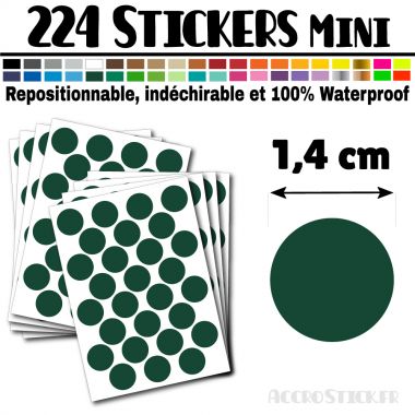 224 Ronds 1,4 cm - Stickers mini gommettes