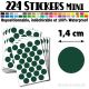 224 Ronds 1,4 cm - Stickers mini gommettes