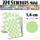 224 Ronds 1,4 cm - Stickers mini gommettes