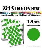 224 Ronds 1,4 cm - Stickers mini gommettes