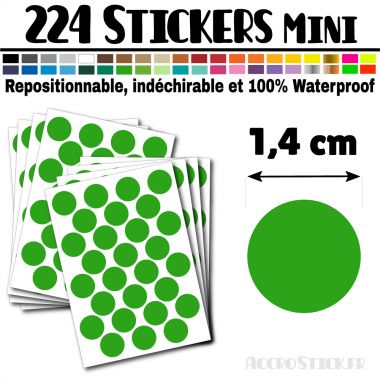 224 Ronds 1,4 cm - Stickers mini gommettes