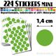 224 Ronds 1,4 cm - Stickers mini gommettes