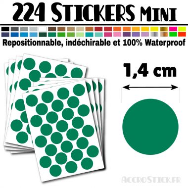 224 Ronds 1,4 cm - Stickers mini gommettes