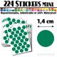 224 Ronds 1,4 cm - Stickers mini gommettes