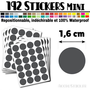 192 Ronds 1,6 cm - Stickers mini gommettes