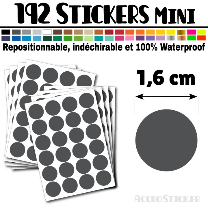 192 Ronds 1,6 cm - Stickers mini gommettes