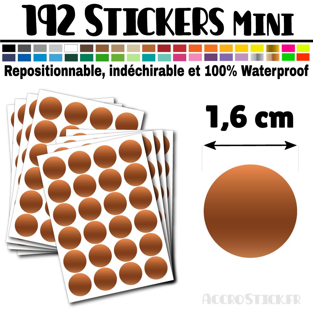 192 Ronds 1,6 cm - Stickers mini gommettes 192 Ronds 1,6 cm - Stickers mini gommettes