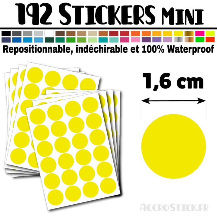 192 Ronds 1,6 cm - Stickers mini gommettes