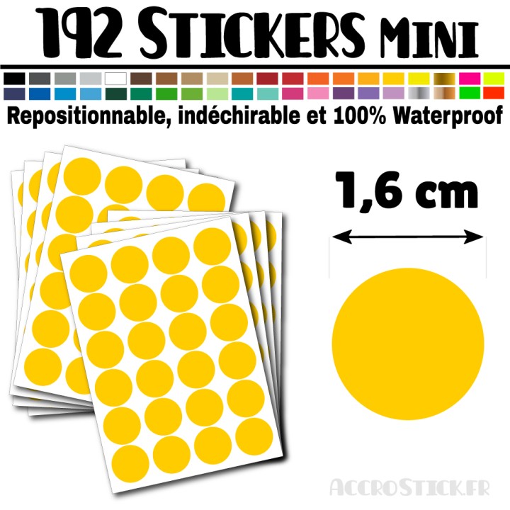 192 Ronds 1,6 cm - Stickers mini gommettes