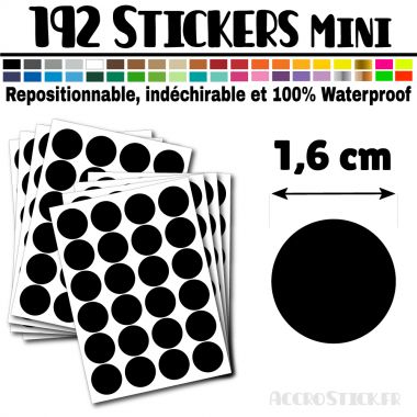 192 Ronds 1,6 cm - Stickers mini gommettes