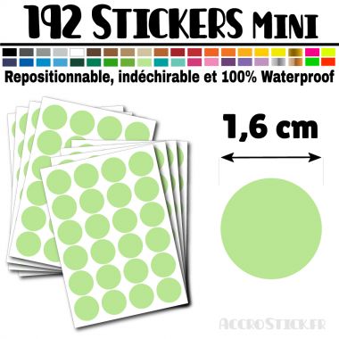 192 Ronds 1,6 cm - Stickers mini gommettes
