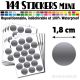 144 Ronds 1,8 cm - Stickers mini gommettes