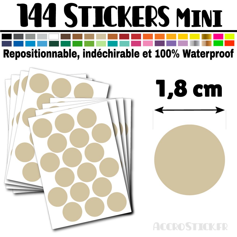 144 Ronds 1,8 cm - Stickers mini gommettes 144 Ronds 1,8 cm - Stickers mini gommettes
