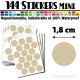 144 Ronds 1,8 cm - Stickers mini gommettes