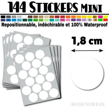 144 Ronds 1,8 cm - Stickers mini gommettes