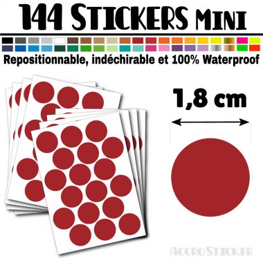 144 Ronds 1,8 cm - Stickers mini gommettes