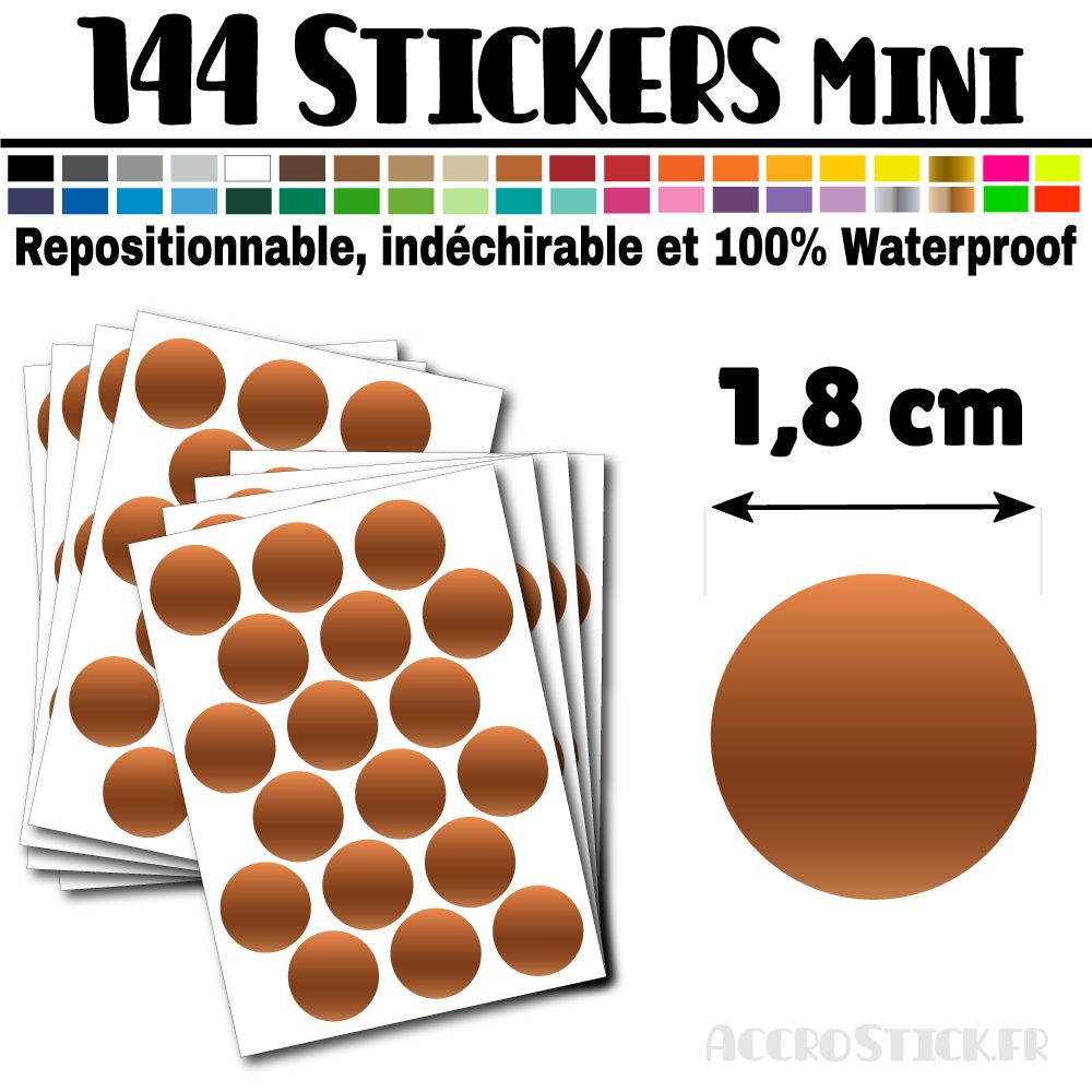 144 Ronds 1,8 cm - Stickers mini gommettes 144 Ronds 1,8 cm - Stickers mini gommettes