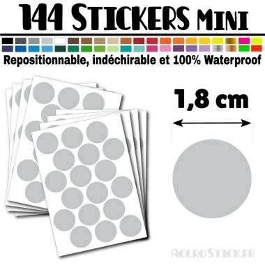 144 Ronds 1,8 cm - Stickers mini gommettes