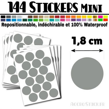 144 Ronds 1,8 cm - Stickers mini gommettes