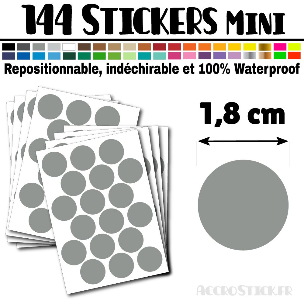 144 Ronds 1,8 cm - Stickers mini gommettes 144 Ronds 1,8 cm - Stickers mini gommettes