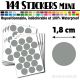 144 Ronds 1,8 cm - Stickers mini gommettes