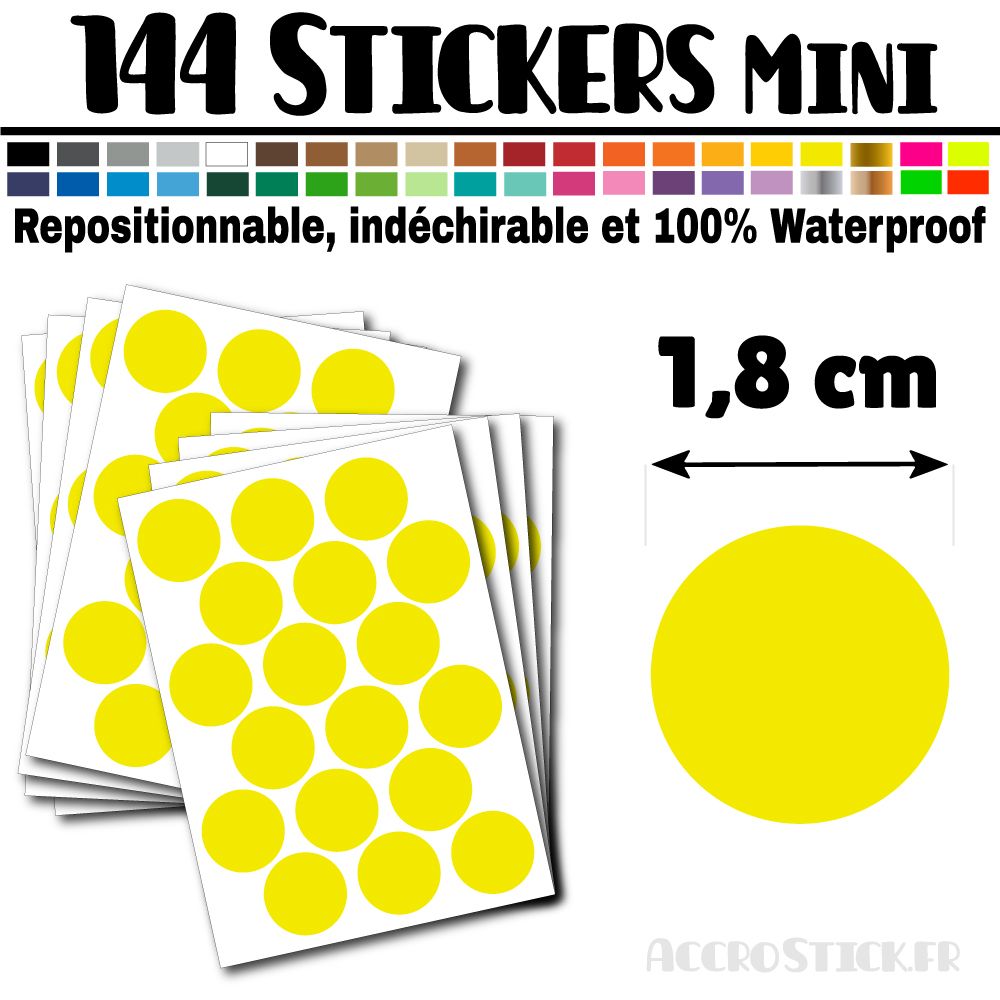 144 Ronds 1,8 cm - Stickers mini gommettes 144 Ronds 1,8 cm - Stickers mini gommettes