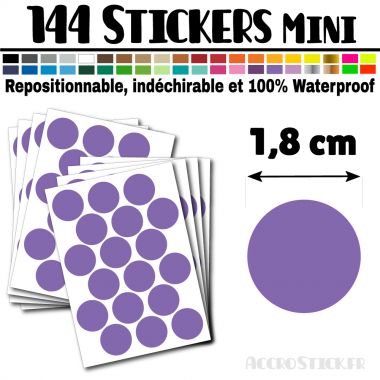144 Ronds 1,8 cm - Stickers mini gommettes