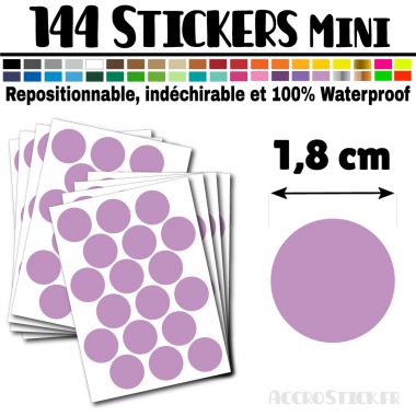 144 Ronds 1,8 cm - Stickers mini gommettes