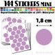 144 Ronds 1,8 cm - Stickers mini gommettes