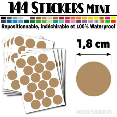 144 Ronds 1,8 cm - Stickers mini gommettes