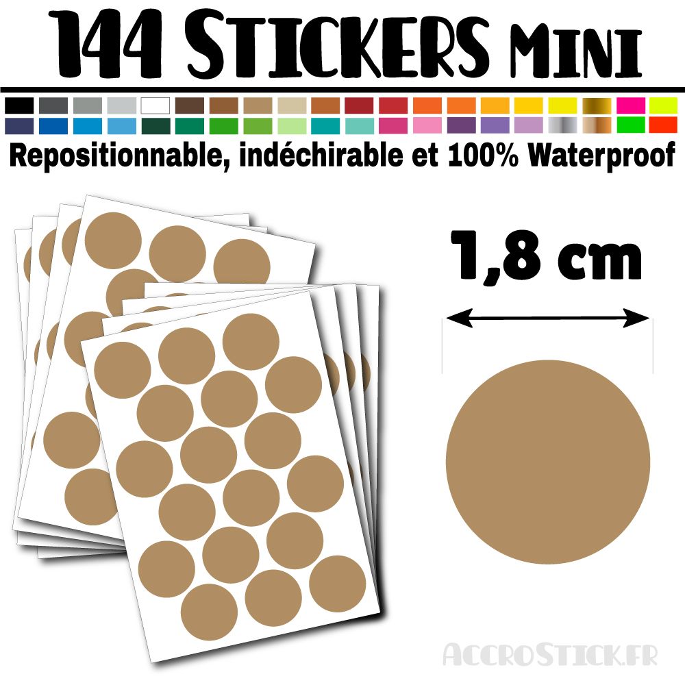 144 Ronds 1,8 cm - Stickers mini gommettes 144 Ronds 1,8 cm - Stickers mini gommettes