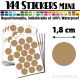 144 Ronds 1,8 cm - Stickers mini gommettes