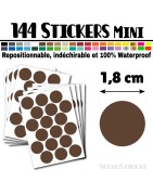 144 Ronds 1,8 cm - Stickers mini gommettes