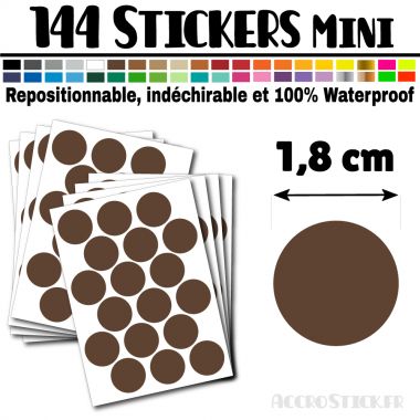 144 Ronds 1,8 cm - Stickers mini gommettes