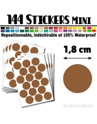 144 Ronds 1,8 cm - Stickers mini gommettes