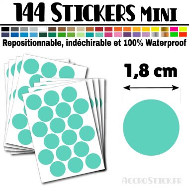 144 Ronds 1,8 cm - Stickers mini gommettes