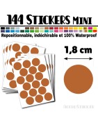 144 Ronds 1,8 cm - Stickers mini gommettes