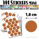 144 Ronds 1,8 cm - Stickers mini gommettes